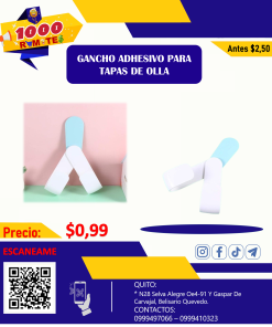 GANCHO ADHESIVO PARA TAPAS DE OLLA