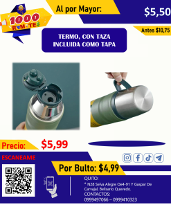 TERMO, CON TAZA INCLUIDA COMO TAPA