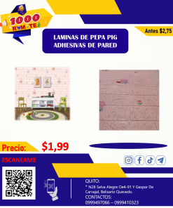 LAMINAS DE PEPA PIG ADHESIVAS DE PARED