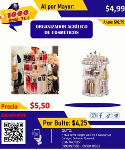 ORGANIZADOR TRANSPARENTE DE MAQUILLAJE