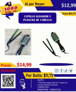 COMBO PLANCHA DE CABELLO + CEPILLO