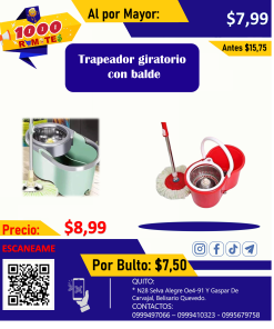 Trapeador giratorio con balde
