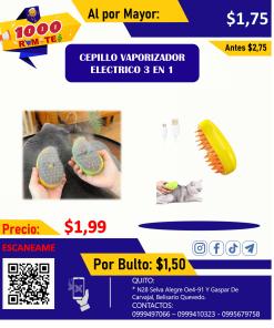 Cepillo vaporizador eléctrico 3 en 1