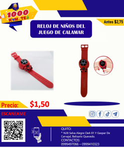 RELOJ DE NIÑOS DEL JUEGO DE CALAMAR