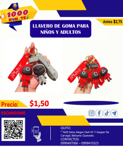 LLAVERO DE GOMA PARA NIÑOS Y ADULTOS