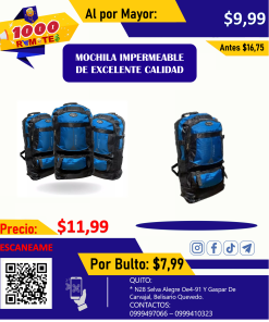 MOCHILA IMPERMEABLE DE EXCELENTE CALIDAD