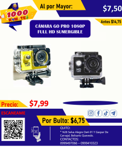 CÁMARA GOPRO 1080P FULL HD SUMERGIBLE EN EL AGUA