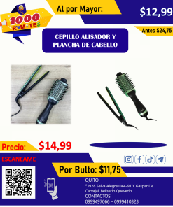 COMBO PLANCHA DE CABELLO + CEPILLO