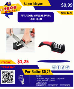 AFILADOR DE CUCHILLO DE MANO 3 ETAPAS