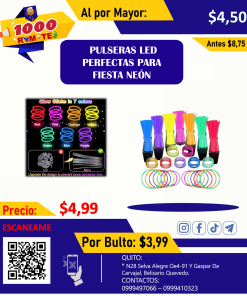 PULSERAS LED PERFECTAS PARA FIESTA NEÓN