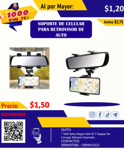 SOPORTE DE CELULAR PARA RETROVISOR DE AUTO