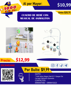 CUNERO DE BEBÉ CON MUSICAL DE ANIMALITOS
