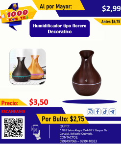 Humidificador Aromatizador De Ambientes Tipo Florero
