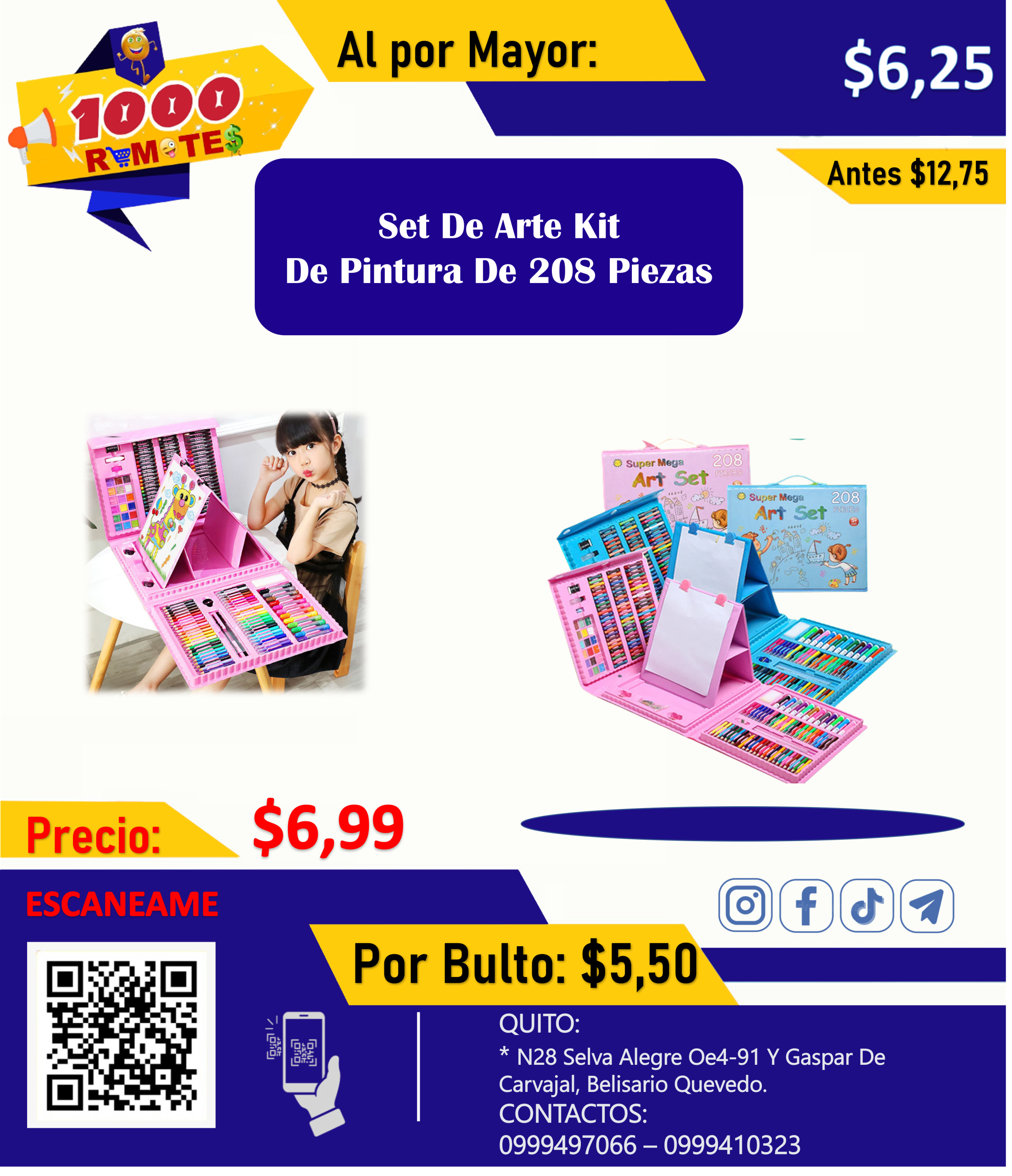 MALETA SET DE ARTE 208 PCS