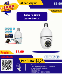 FOCO CAMARA DE SEGURIDAD WIFI FULL HD CON VISION NOCTURNA