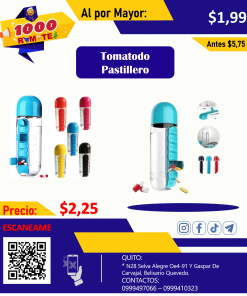 Botella De Agua Con Organizador De Píldoras