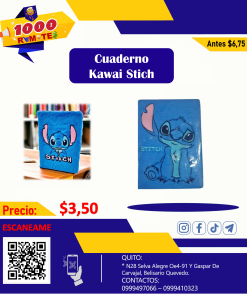 CUADERNO AFELPADO DE LÍNEAS STITCH