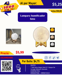 HUMIDIFICADOR DE AIRE LÁMPARA DE LUNA 3D