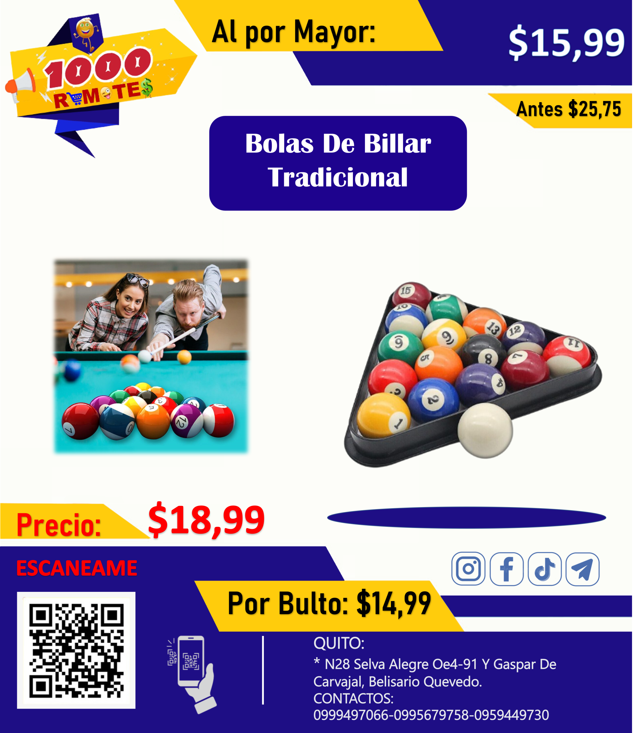 Juego De Bolas De Billar Completo De Liquidación