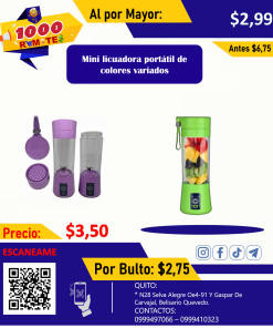 MINI LICUADORA PORTÁTIL DE COLORES VARIADOS