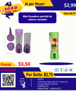 MINI LICUADORA PORTÁTIL DE COLORES VARIADOS
