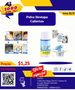 POLVO DESATASCADOR DE CAÑERÍAS
