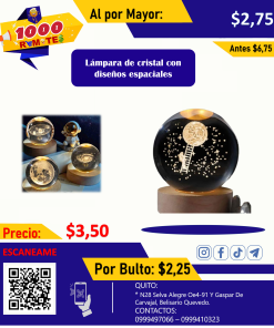 Lampara de cristal con diseños espaciales