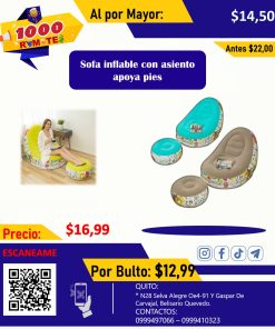 SOFA INFLABLE CON SOPORTE PARA PIES