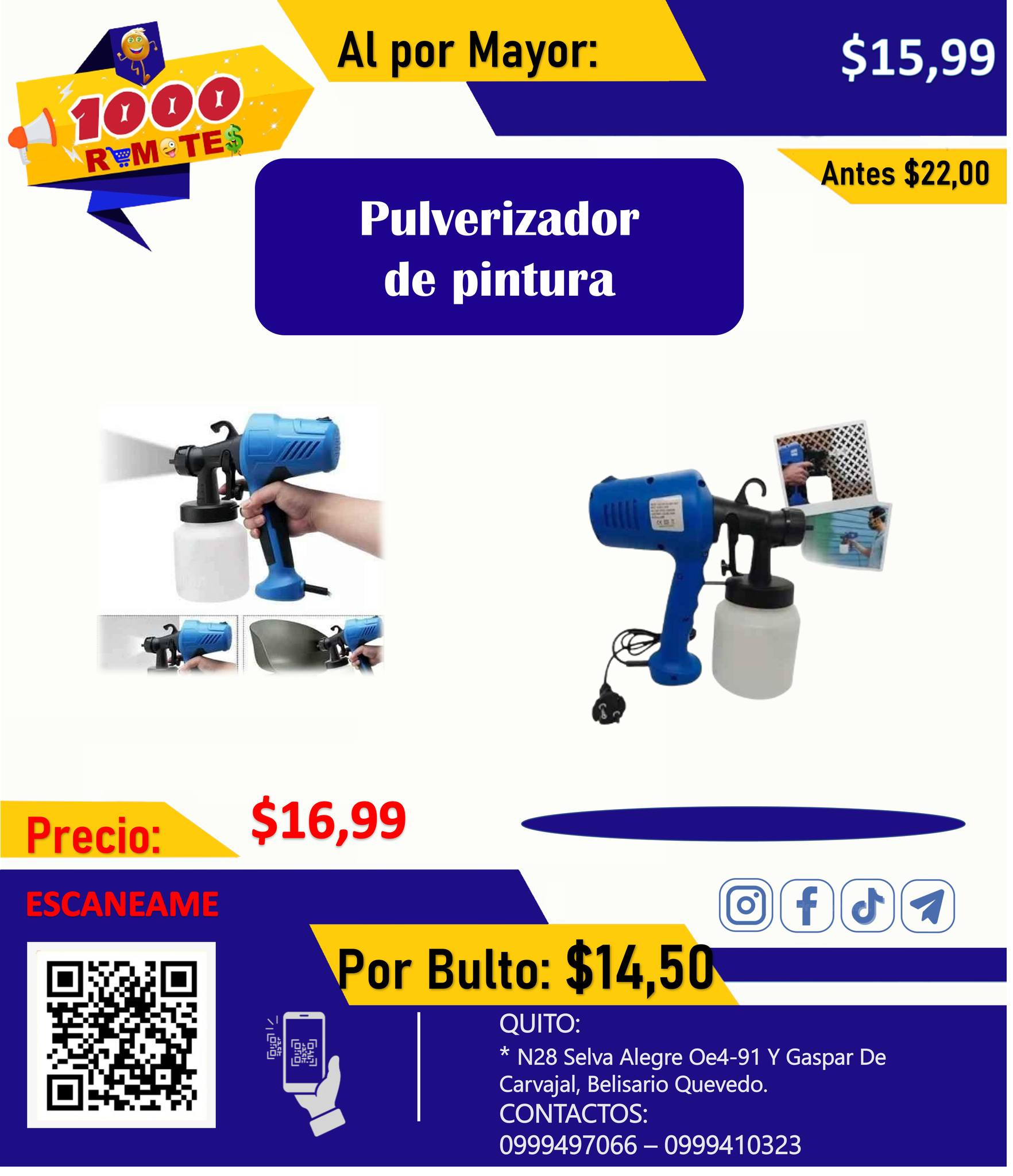 PULVERIZADOR DE PINTURA RECARGABLE CON MOTOR