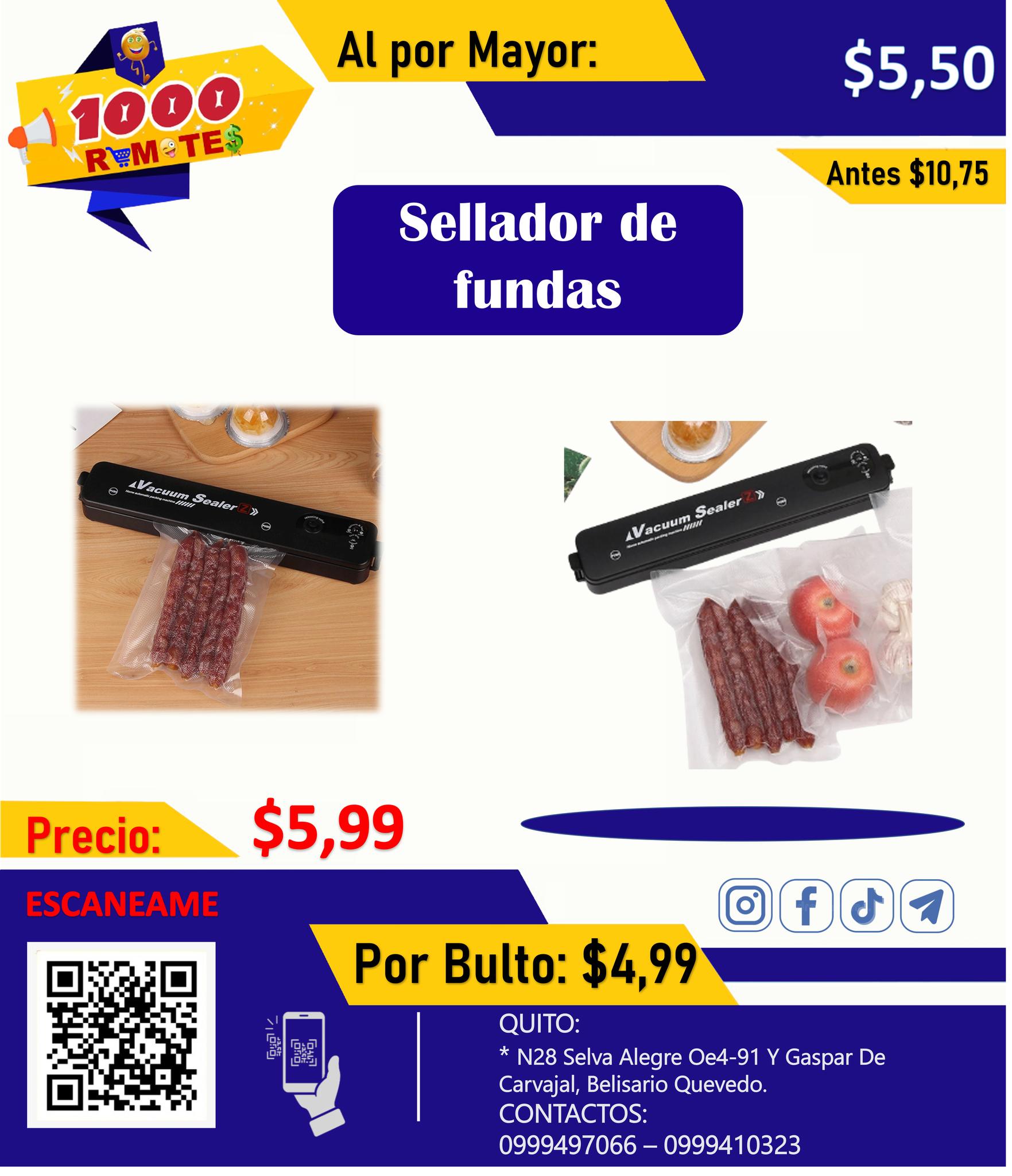MÁQUINA EMPACADORA AL VACÍO, SELLADOR DE FUNDAS
