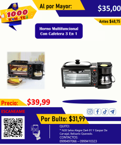 Horno Multifuncional con Cafetera y Freidora
