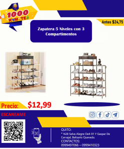 Zapatera Multiuso con Compartimentos – ¡Liquidación Total!