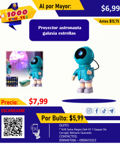 Proyector astronauta galaxia estrellas
