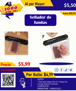 MÁQUINA EMPACADORA AL VACÍO, SELLADOR DE FUNDAS