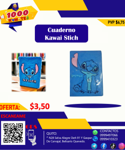 CUADERNO AFELPADO DE LÍNEAS STITCH