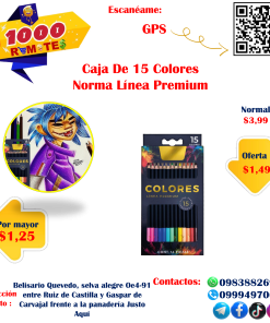 Caja De Colores Norma De 15, Línea Premium