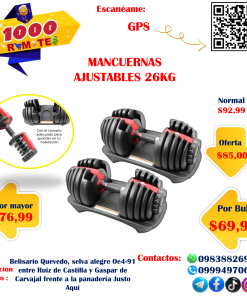 MANCUERNAS AJUSTABLES tipo maletín de 26 kilos
