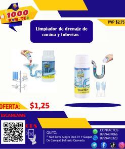 LIMPIADOR DE DRENAJE DE COCINA Y TUBERIAS