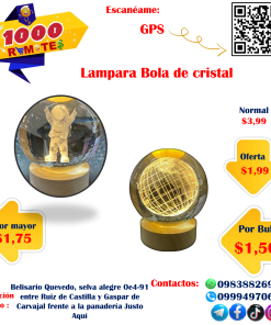 Lampara de cristal con diseños espaciales