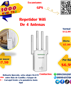Repetidor Wifi Amplificador De Señal 4 Antenas
