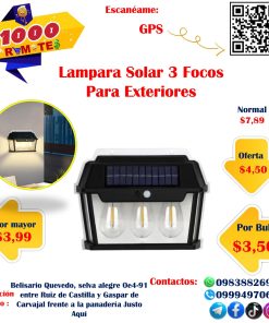 Lámpara Solar 3 Focos