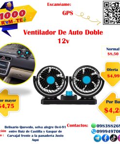 Ventilador De Auto Doble 12V
