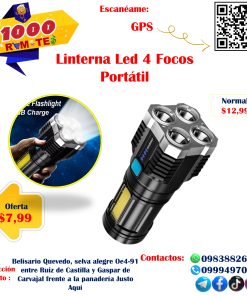 Linterna Led 4 Focos