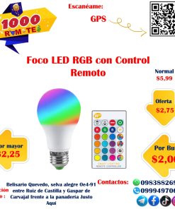 Foco Led RGB Con Control Remoto