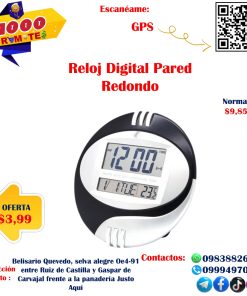 Reloj Digital De Pared Redondo