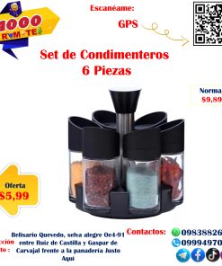 Set De Condimenteros 6 Pieza